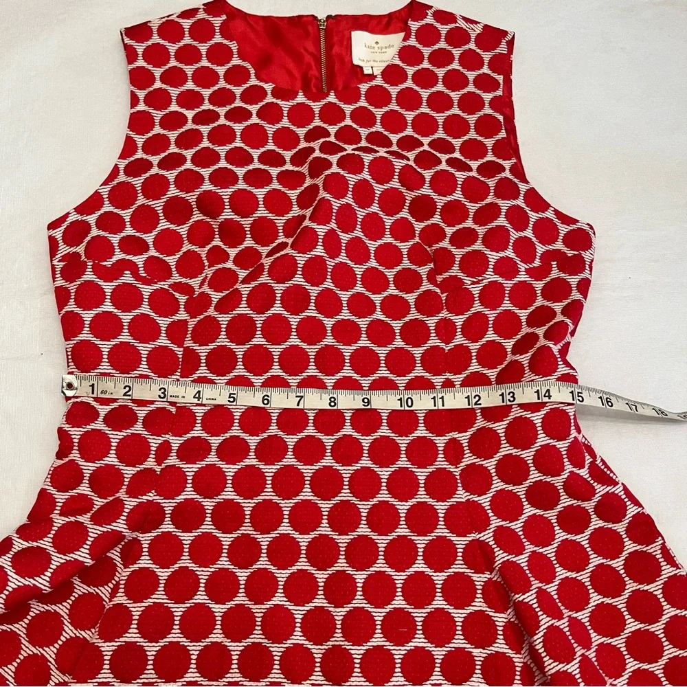 Kate Spade Cory Dress Red Polka Dot Fit & Flare - Picture 9 of 10